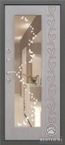 Декоративная входная дверь с зеркалом-7